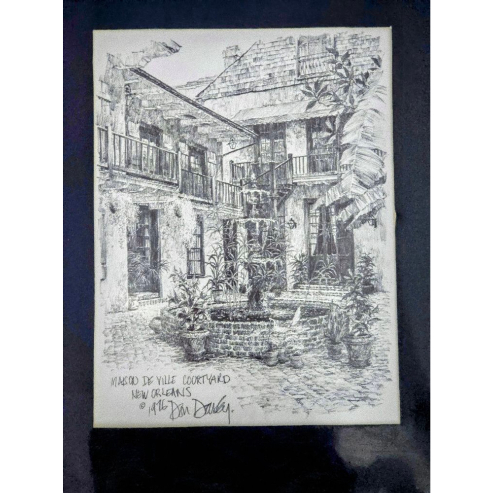 Don Davey Vintage 1976 Maison De Ville Courtyard Print, New Orleans